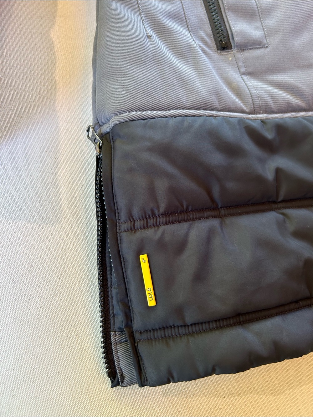 Lolë Montreal Live Out Loud Hybrid Hooded Mid-Length Jacket Coat Grey Black XS - Picture 5 of 12